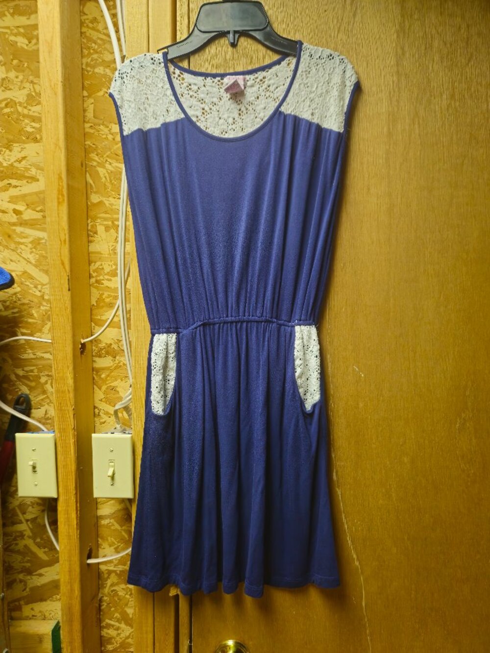 Design 365 - Blue Dress with Crochet Accent - Girls Large